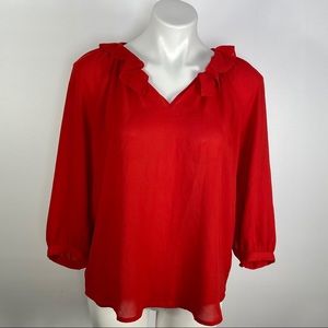 Elle blouse size Small ruffled details